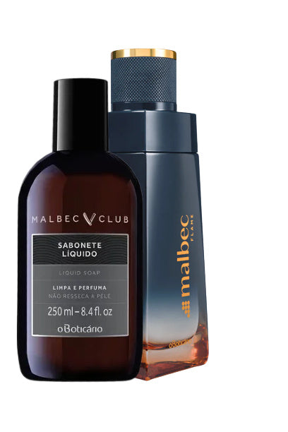 o Boticario, Malbec EDT Flame 100ml + Malbec Club Liquid Soap 250ml