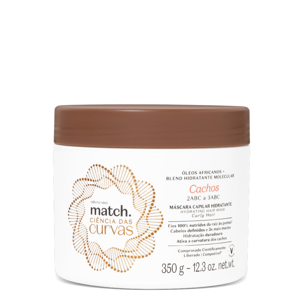 O Boticario, Match Curls Science Moisturizing Hair Mask, 350g