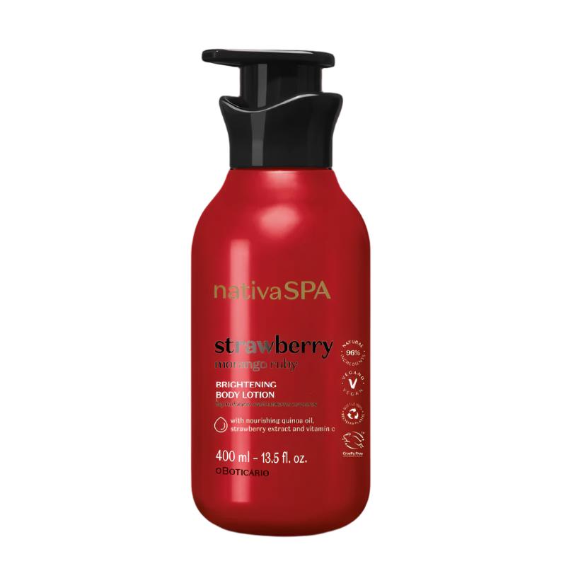 O Boticário Nativa Spa Ruby Strawberry Moisturizing Body Lotion, 400ml