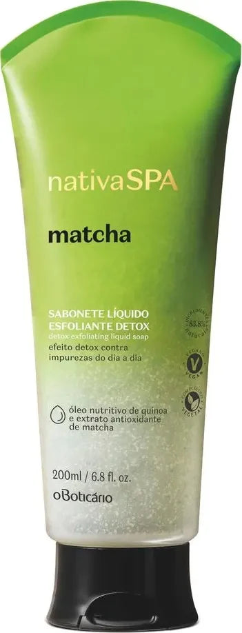 O Boticário  native SPA Detox Matcha Exfoliating Liquid Soap, 200 ml