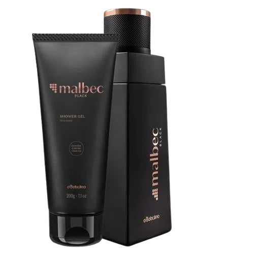 o Boticario, Set de regalo Malbec Black EDT 100 ml y Malbec Black Shower Gel