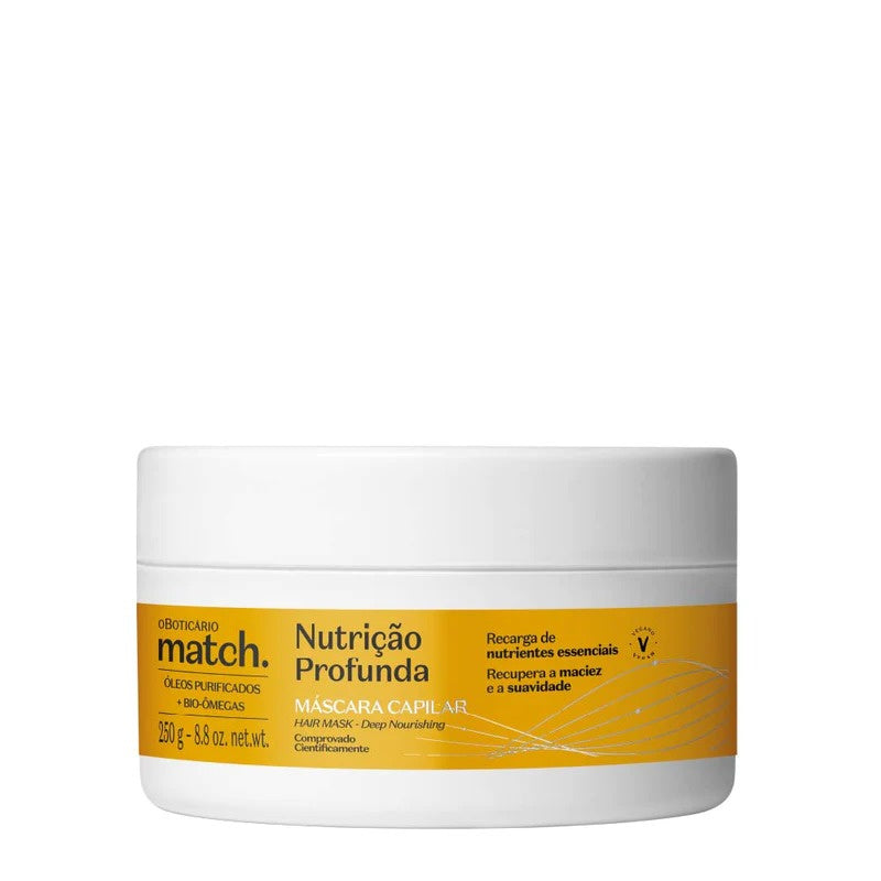 O Boticário  Match Capillary Nourishing Mask for fine hair, 250g