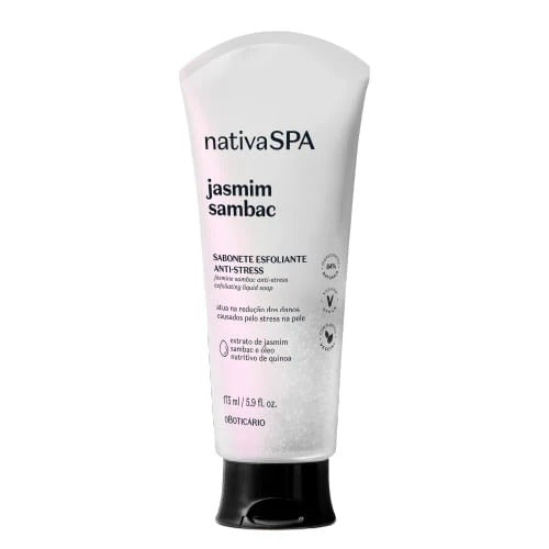 O Boticário Nativa Spa Sabonete Líquido Esfoliante Jasmim Sambac, 175ml